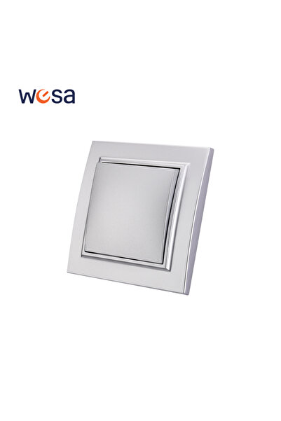 Choice1 EU 1 Gang 1 Way Switch WESA Silvery Wall Surface Sket Plugs Power 2 S...