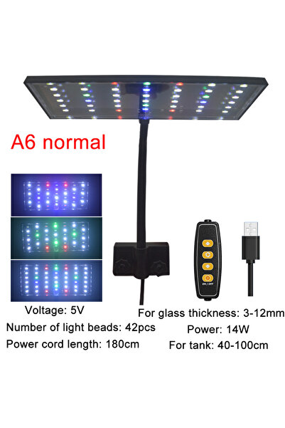 Choice1 مصباح LED لحوض السمك بمنفذ USB عادي A6، مصباح كامل الطيف لنمو النباتا...