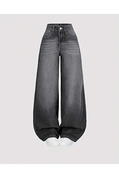 Violon Anthracite Baggy Loose Fit Jeans with Pockets