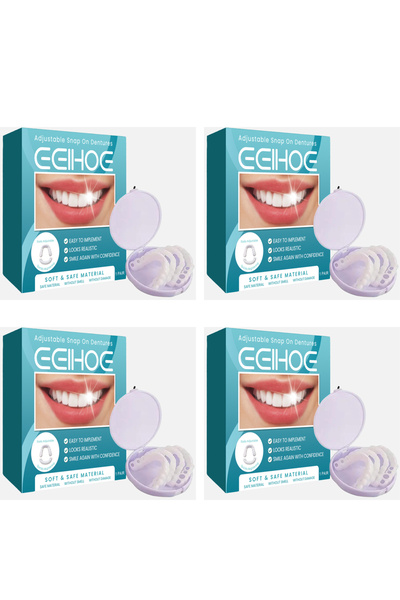 Choice3 4set Boxed Adjustable Snap on Dentures Help Cover up Dirty Plaque Sof...