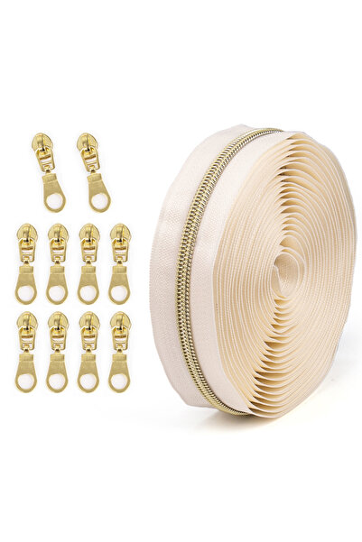 Choice20 5# 080 Contrast Color Zipper) Set = 4.5m Zipper + 10 Zipper Puller, ...