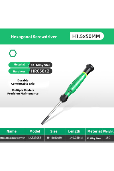 Choice1 1.5x50mm LAOA 1pc Mini Hexagonal Screwdriver With Magnetism S2 Alloy ...