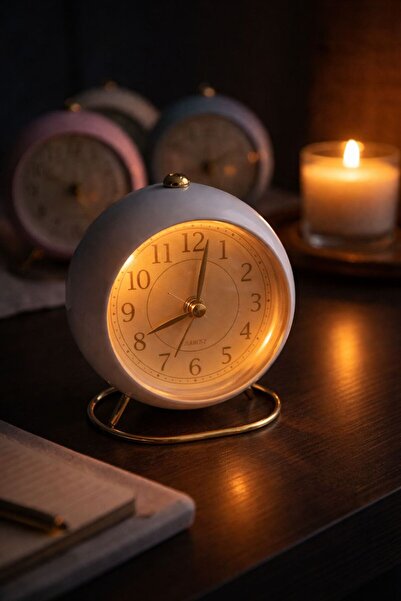 madewithlove Metal Ayaklı - Işıklı Dekoratif Çalar Saat