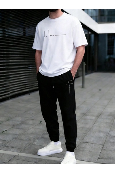 PENTHİLUS Men's Summer Fabric Comfortable Fit T-Shirt and Pants Set - Men's 2...