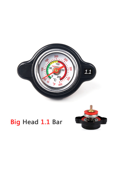 choice2 غطاء رادياتير حراري كبير أسود اللون، 1.1 بار، لتزيين السيارات والدراج...