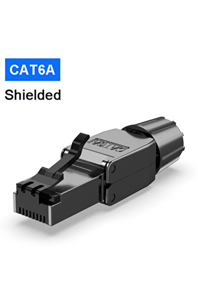 Choice كابل إيثرنت محمي قابل لإعادة الاستخدام من نوع CAT6A STP أسود اللون من ...