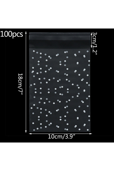 Choice3 100pcs B04-18x10cm 100pcs Plastic Transparent Cellophane Bags Polka D...