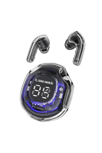 Choice4 سماعات أذن بلوتوث T8 PRO TWS سوداء شفافة مع شاشة LED رقمية لاسلكية دا...