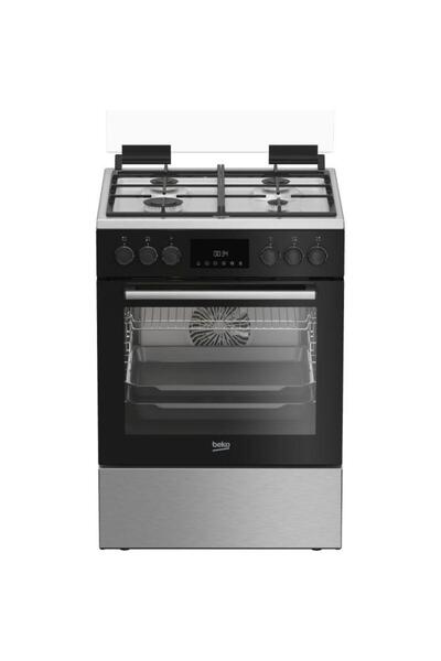 Beko Aragaz mixt FBSM62530DXMS, 4 arzatoare, Gaz + Electric, L 60 cm, Grill (...