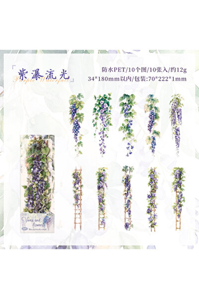 Choice5 6 0-Sheet Long Floral Sticker Set, Charming Flower Designs, Ideal for...