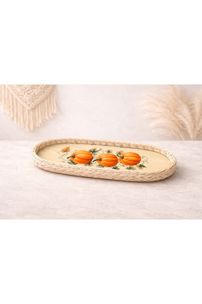 SEÇİL El Yapımı Rattan Tepsi