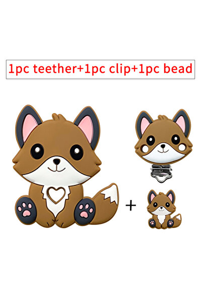 Choice14 مجموعة واحدة (1/3/10 قطع) من عضاضة سيليكون جديدة بتصميم رأس سنجاب كر...