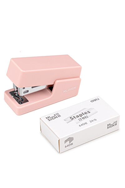 Choice3 Deli Pink Set KHINSUN Mini Stapler Set Portable Color Paper Binding M...