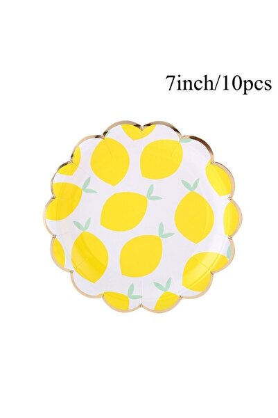 Choice5 7inch plates Lemon Disposable Tableware Paper Cups Plates Cake Topper...