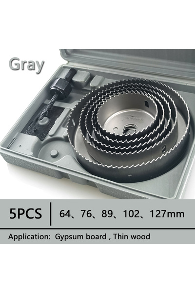 Choice6 Gray 5PCS 64-127mm 19-127mm Hole Saw Set Saw Cup Wood Crown Drill Bit...