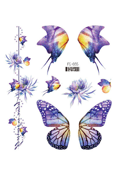 Choice3 FG-035 Fairy Butterfly Wings Shiny Tattoo Sticker Waterproof Eyes Fac...