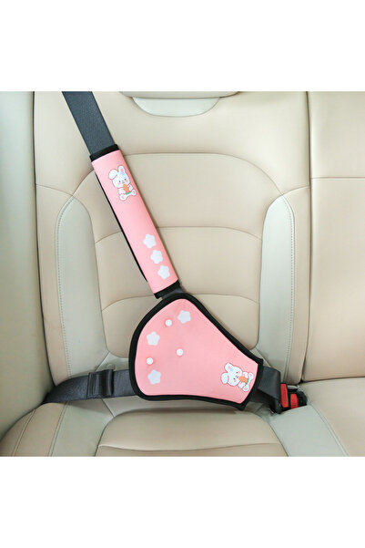 Choice طقم من قطعتين - حزام أمان للأطفال للسيارة بتصميم أرنب، واقي كتف المقعد...