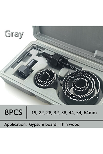 Choice4 Gray 8PCS 19-64mm 19-127mm Hole Saw Set Saw Cup Wood Crown Drill Bit ...
