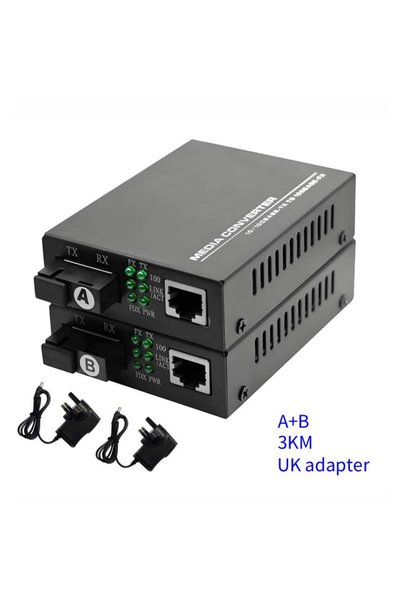 Choice 3km 1pair US Gigabit Optical Media Converter 1000Mbps Single Fiber SC ...