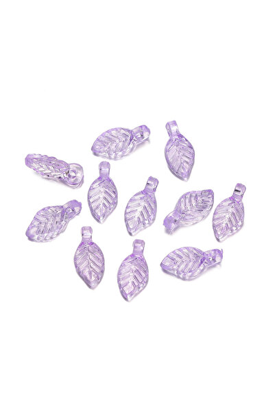 Choice9 Purple 100pcs Acrylic Leaf Shaped Charms Colored Leaves Spacer Beads ...