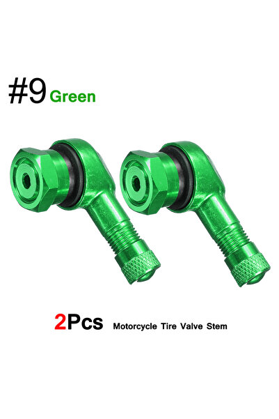 Choice1 9-Green DSYCAR قطعتان من صمامات إطارات الدراجات النارية بزاوية 90 درج...