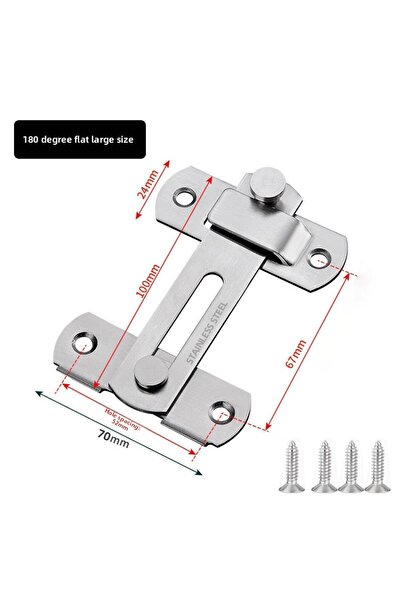 Choice1 Silvery-L 180 Degree Stainless Steel Toggle Latch Sliding Barn Lk Har...