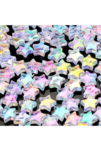 Choice9 White 50pcs Transparent AB Color Five-pointed Star Acrylic Beads Loos...