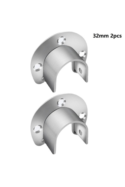 Choice 2pcs 32mm U Shaped Wardrobe Bracket Stainless Steel Closet Clothes Han...