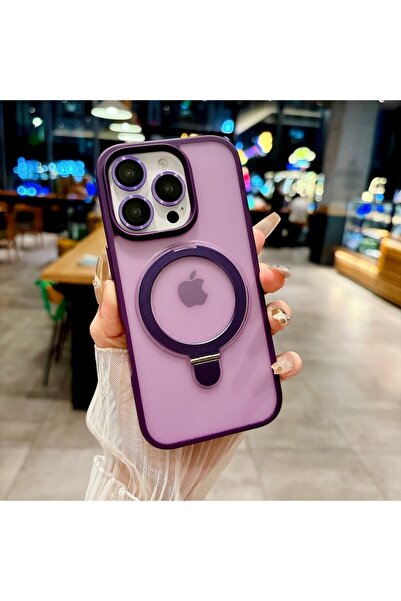 Choice89 جراب حماية عدسة بلون بنفسجي مطفي مع حامل شحن مغناطيسي لهاتف iPhone 1...