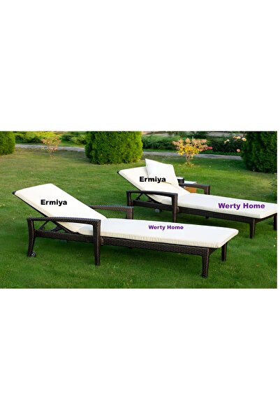 Ermiya 2 Ad Süngersiz Kartalkaya 180*55*5 Cm Şezlong Minderi Kılıfı Yıkanır S...