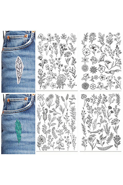 Choice7 4 Sheets Water Soluble Stabilizer Embroidery Patterns, Stick and Stit...