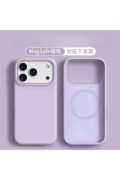 Choice14 iPhone17 Pro Purple Liquid Silicone Magnetic for MagSafe Phone Case ...