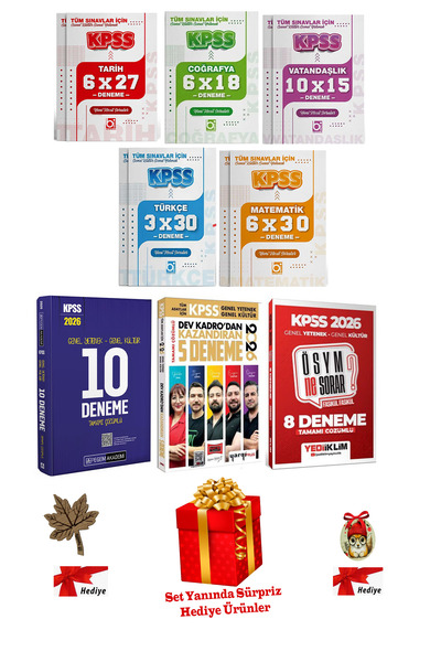 Pegem Akademi Yayıncılık 2026 KPSS Kazandıran 54'lü Deneme Seti Tüm Dersler P...