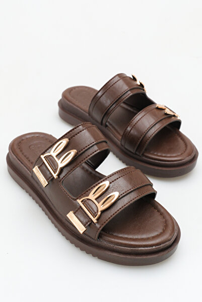 SH SİLVER MODA Women's Double Buckle Slippers