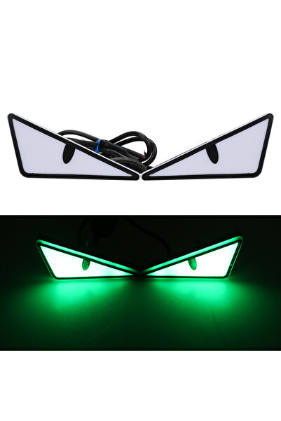 choice2 مصباحان LED أخضران للدراجات النارية على شكل عين شيطانية، نصف دائرة/مث...