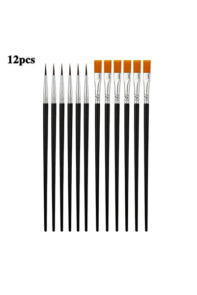 Choice1 مجموعة فرش رسم متنوعة من 12 قطعة (12/24 قطعة) - فرشاة رسم دائرية مسطح...