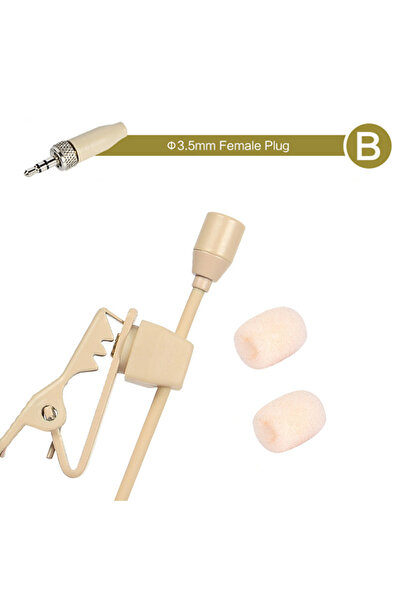choice2 B(For Sennheiser) 1PCS Beige Lavalier Lapel Clip Microphone 3.5mm 3-P...