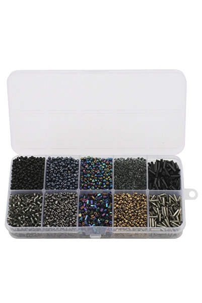 Choice10 01 jet 130g/set Glass Round Seed Beads Tube Loose Beads DIY Bracelet...