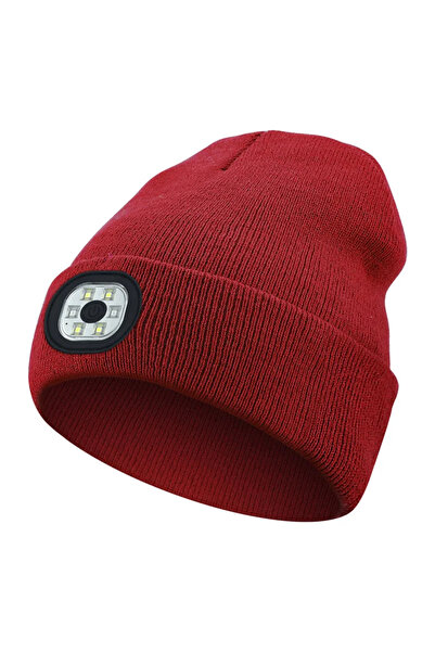 Choice5 Red LED Beanie Hat with Light Unisex Warm Winter Hat USB Rechargeable...