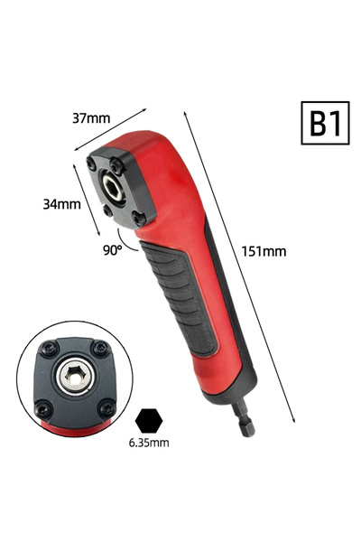 Choice16 B1 90 Angle 90/105/360 Degrees 1/4" Hex Shank Magnetic Adapter Bendi...