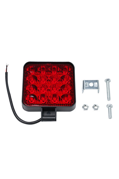 Choice3 مصباح عمل LED صغير مربع أحمر اللون، قطعة واحدة، 16 مصباحًا، 48 واط/12...