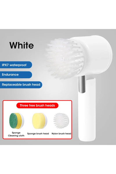 choice2 E300 White 2025 Cordless Electric Spin Scrubber - 5 Brush Heads, IPX7...