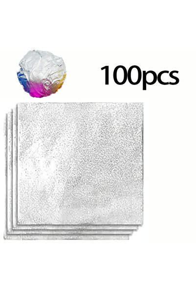 Choice7 ١٠٠ قطعة من ورق تغليف رقائق الألومنيوم الفضي مقاس ١٠×١٠ سم، و١٠٠ قطعة...