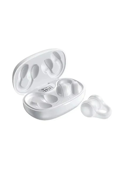 Choice سماعات أذن لاسلكية بيضاء بتقنية توصيل العظام، سماعات بلوتوث، سماعات ري...