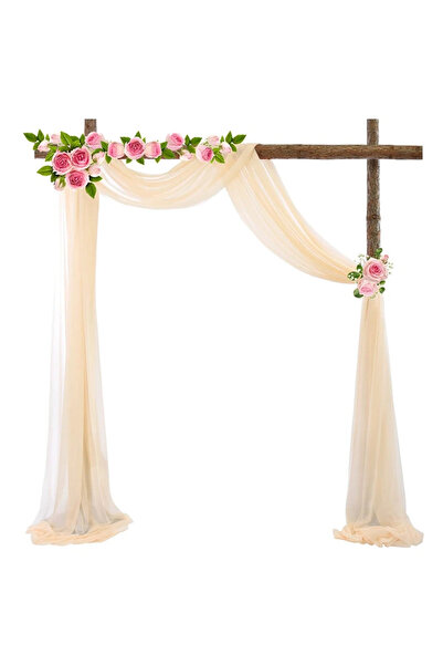 Choice10 600cm Champagne color Wedding Arch Drape Chiffon Fabric Draping Curt...