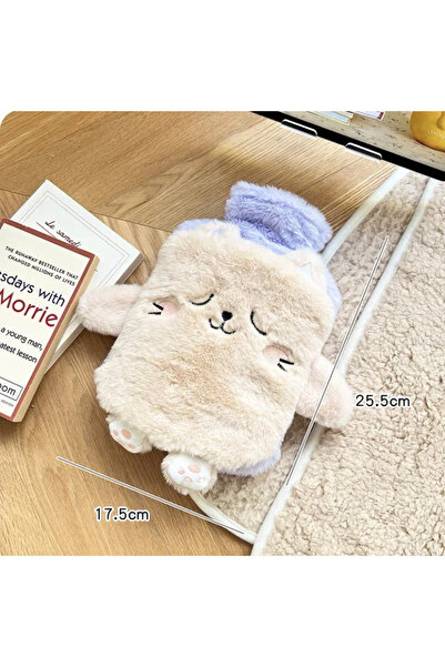 Choice3 قربة ماء ساخن بنفسجية اللون سعة 750 مل، بتصميم كاواي، معزولة حرارياً ...