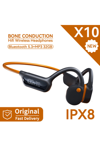 Choice1 سماعات رأس X10 BlackOrange IPX8 مقاومة للماء تمامًا، مزودة بتقنية بلو...