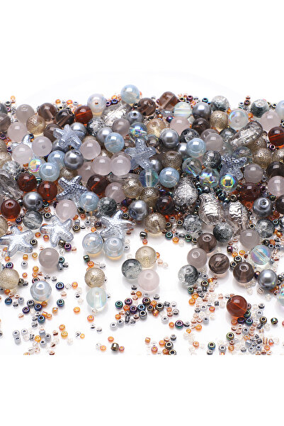 Choice9 GRAY 40g Mixed Crystal Glass Seed Bead Round Loose Fish Starfish Pend...