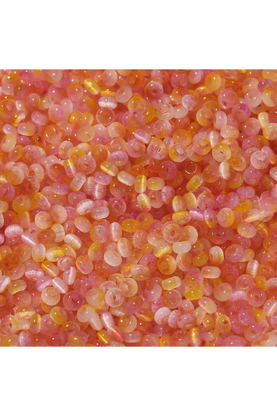 Choice1 Orange 100pcs Gradient Glass Two-color Beads Cat's Eye Spacer Loose B...