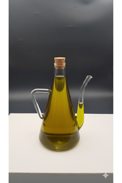ÖZ HOME Borosilicate Glass Oil Pot / Vinegar Pot 500 ml with Cork Stopper